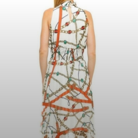 Boston Proper Alexia Admor Midi Dress Chain Print - Picture 2 of 9